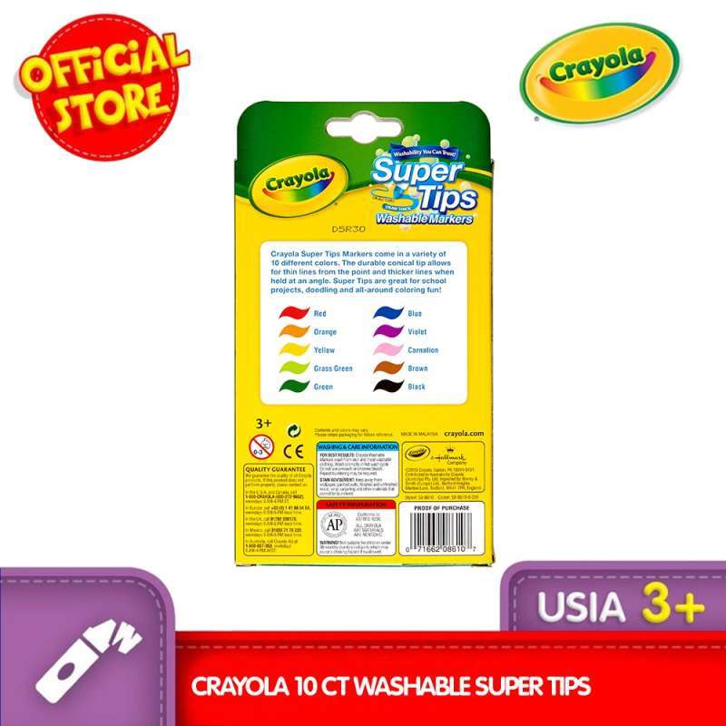 Promo Crayola 10 Super Tips Washable Markers Diskon 50% Di