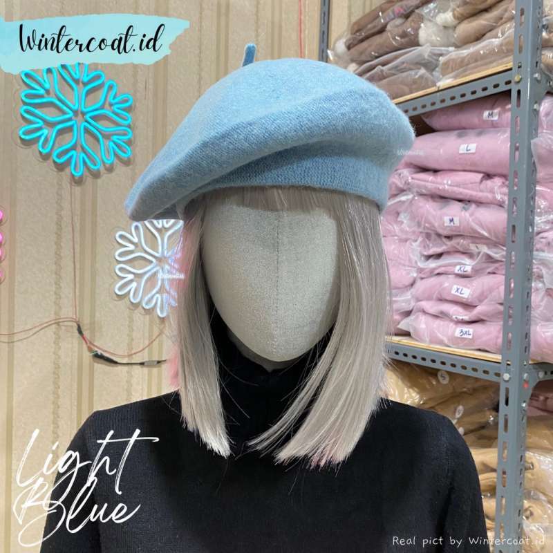 VERISH Beret Hat Import Fuji wool topi winter hangat beanie kupluk murah  topi beret korea wul rajut wanita cewek