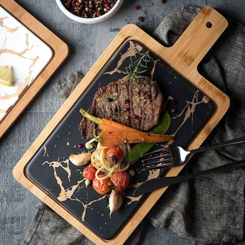 Promo Rectangle Steak Plate With Wood Handle S23 Sale - Hitam Diskon 17% di  Seller Mistcont - Cengkareng Barat-2, Kota Jakarta Barat | Blibli