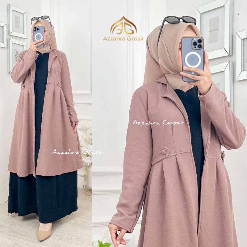 AM Bianca Cardigan Blazer Wanita Korea Style Long Cardigan Wanita  Panjang Fashion Muslim Outer