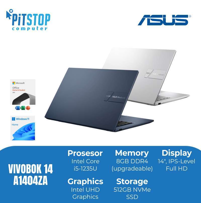 Asus Vivobook 14 A1404ZA-VIPS551 (Core i5-1235U, RAM 8GB, SSD 512GB) Quiet  Blue
