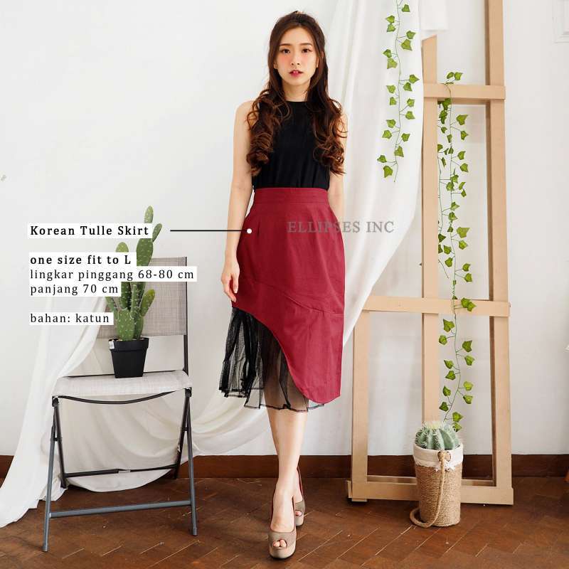 ELLIPSESINC Rok Korean Tulle Skirt