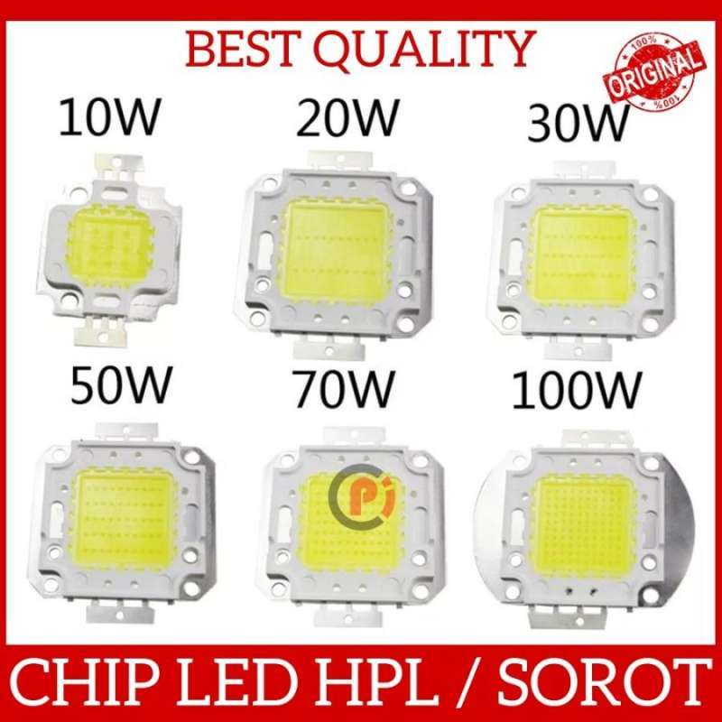 High Power LED Chip HPL 20 50 100 W 12V 32V 220V Pengganti Lampu Sorot Cahaya Putih 100W