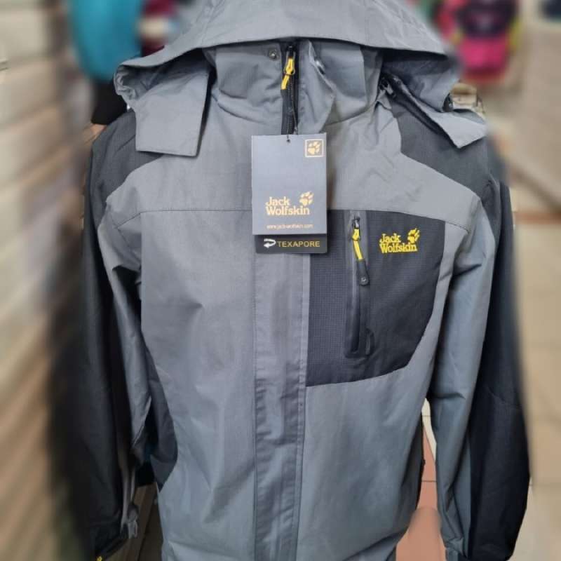 Promo Jaket Gunung Jackwolfskin Goretex Abu abu L Diskon 3 di