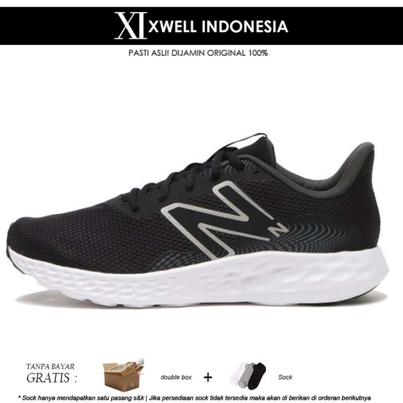 SEPATU LARI NEW BALANCE 411 V3 BLACK WHITE RUN ROAD ORIGINAL M411LB3