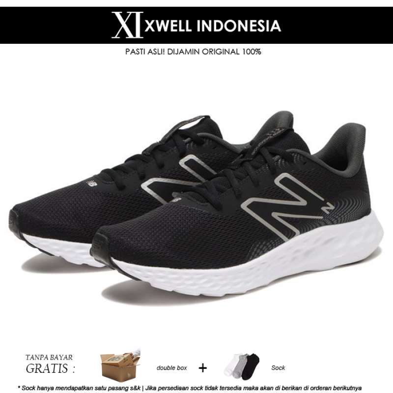 Promo SEPATU LARI NEW BALANCE 411 V3 BLACK WHITE RUN ROAD ORIGINAL