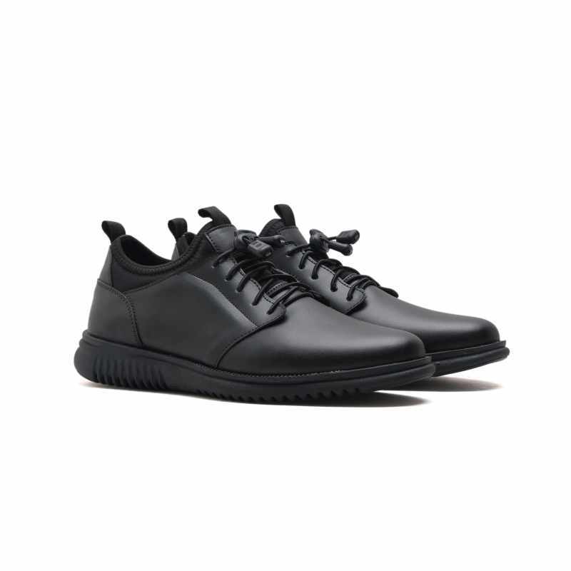 Sepatu Pantofel Pria Casual Guzze Sneaker Formal Kerja Kantor Gaya Hitam
