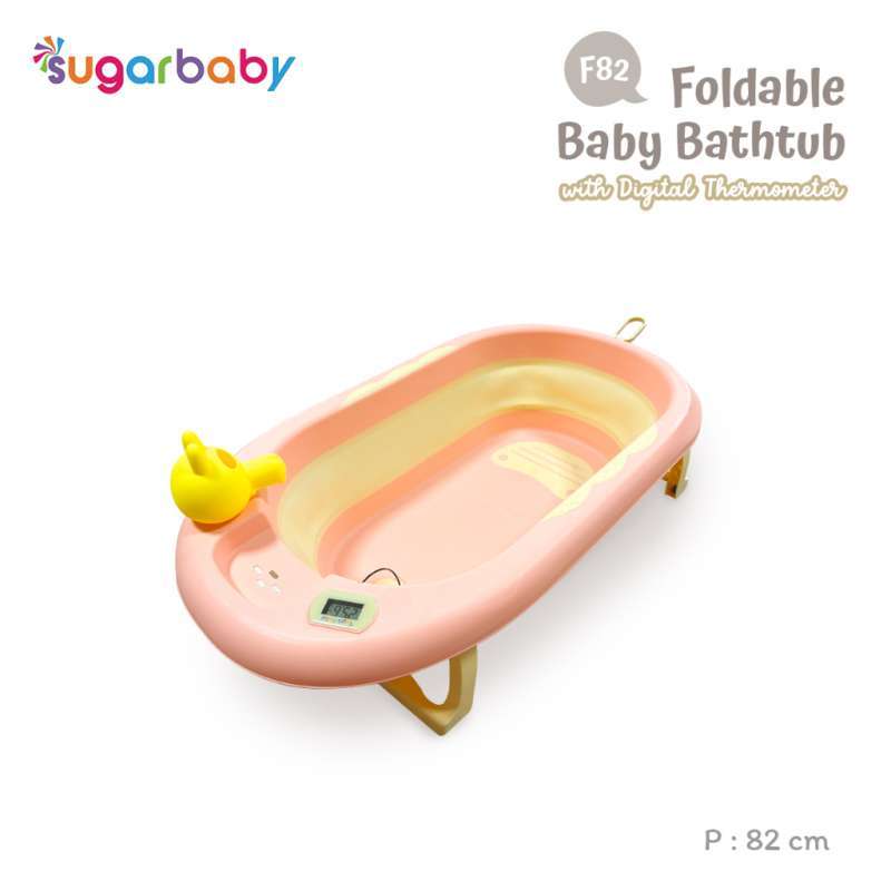 Jual Sugar Baby Foldable Baby Bathtub With Digital Thermometer F82
