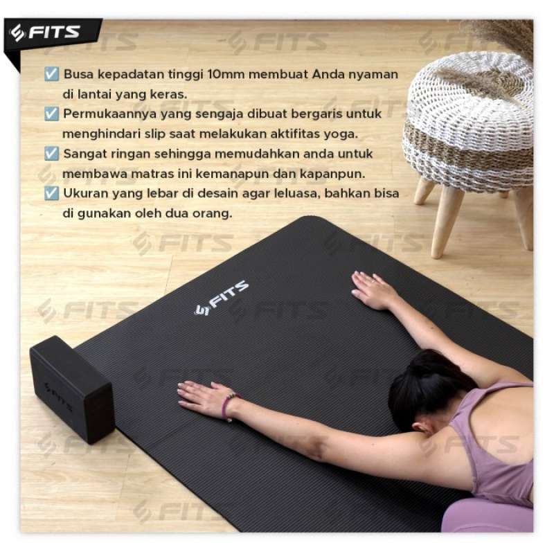Jual sfidn fits matras yoga mat jumbo lebar 90cm tebal 8mm