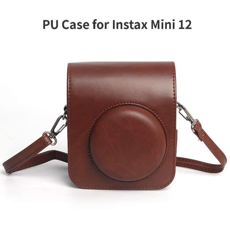 Leather Bag for Fujifilm Instax Mini 12 11 Tas Kamera Case Warna Coklat  Casing Fuji