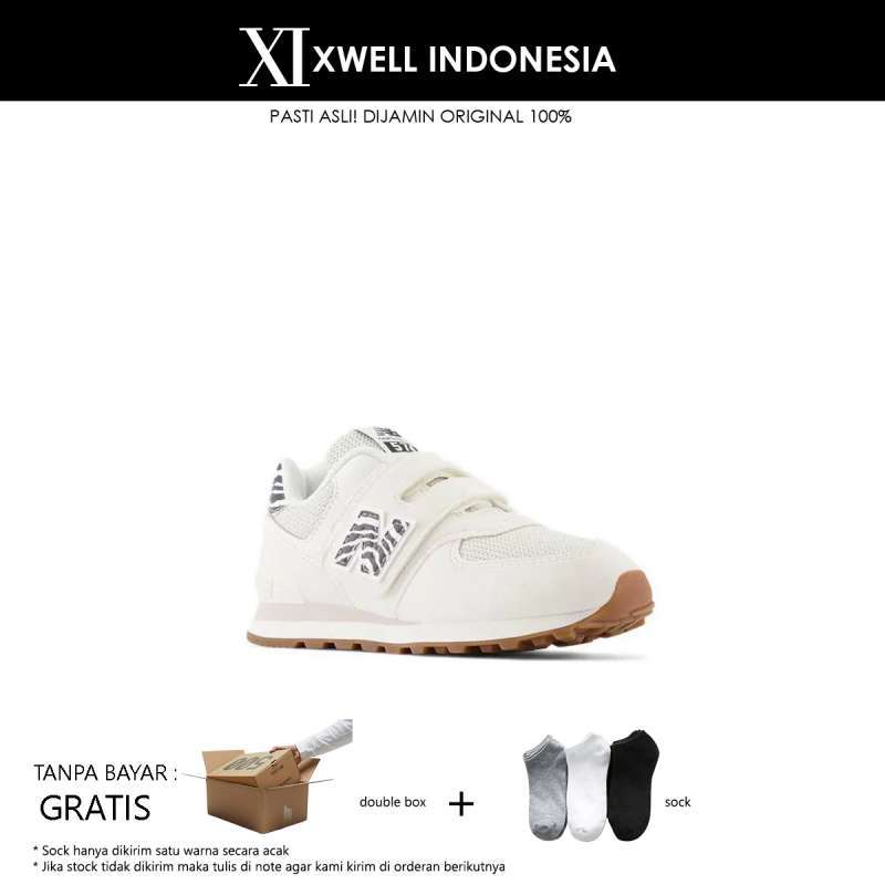 SEPATU ANAK NEW BALANCE 574 WHITE WITH ANIMALS KIDS ORIGINAL NEWPV574AS1