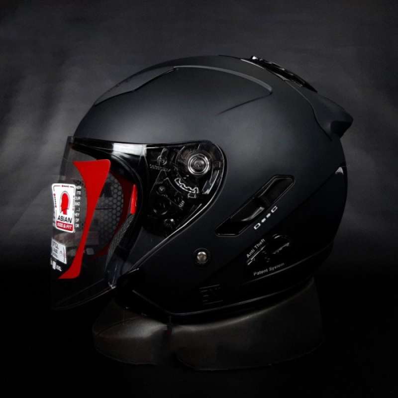 Promo Kyt Helm Galaxy Slide Flat R Black Doff Solid Double Visor