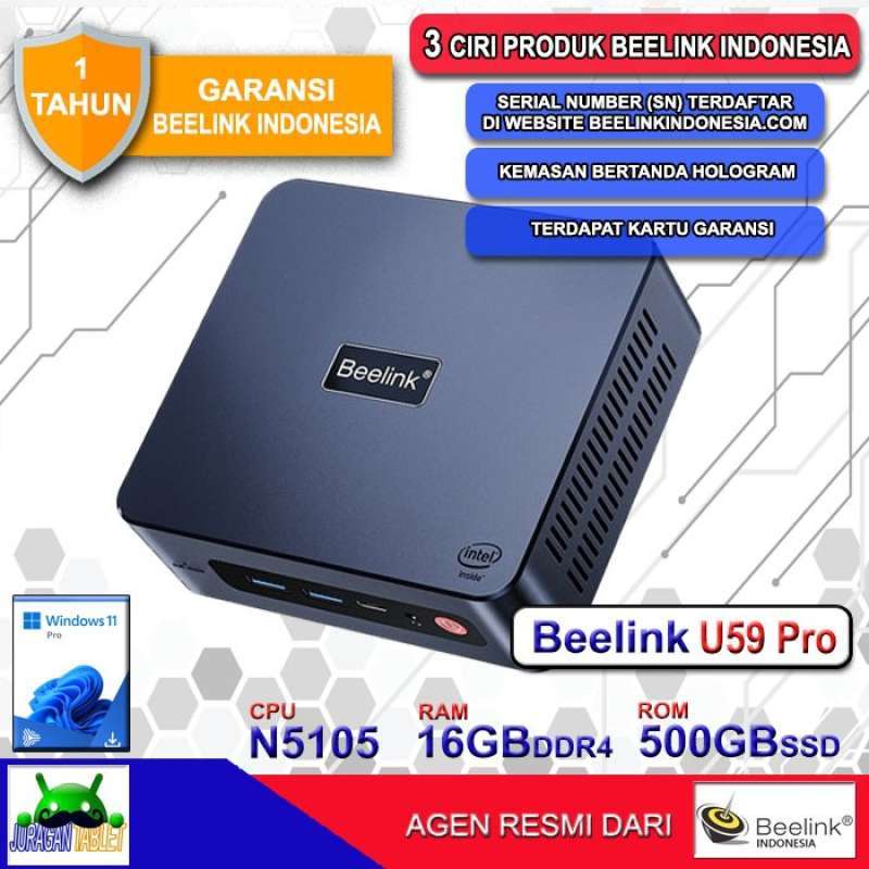 Promo Mini PC Beelink U59 PRO 16/500GB SSD Intel N5105 HDMI Windows 11 Pro  Diskon 23% di Seller Hexana Store - Kalibata, Kota Jakarta Selatan | Blibli