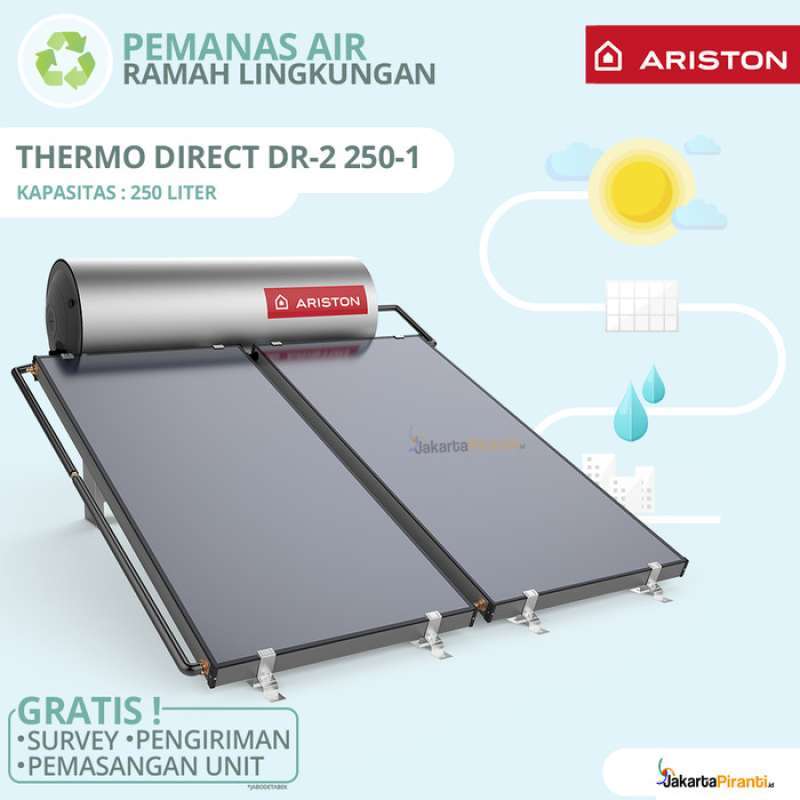 Promo Pemanas Air Solar Water Heater Ariston Kairos Thermo Direct 250 Liter  Diskon 33% di Seller Mitraa Berkah - Kalibata, Kota Jakarta Selatan | Blibli