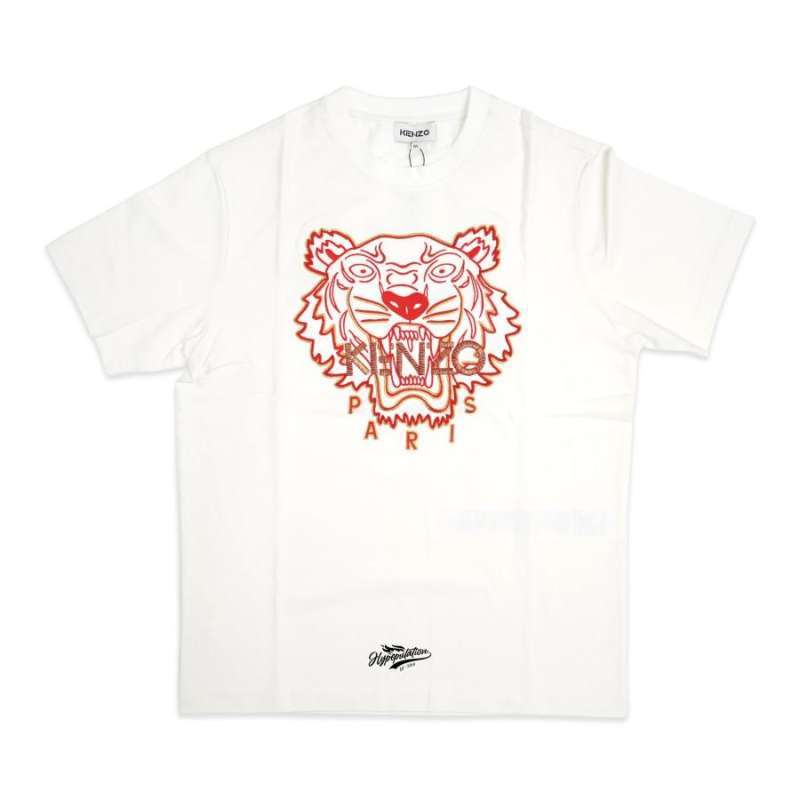 Jual Kenzo Red Gold Embroidered Tiger SS22 White Tee ORIGINAL XL