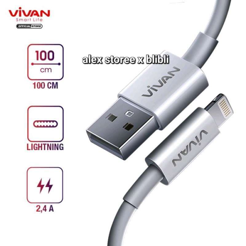 Vivan KAL100 Kabel Charger iPhone USB A to Lightning Fast Charging  Data Cable