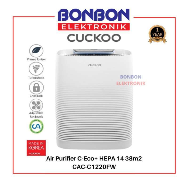 CUCKOO Air Purifier CAC C1220FW C Eco HEPA 14 38m2 Plasma Ionizer H14