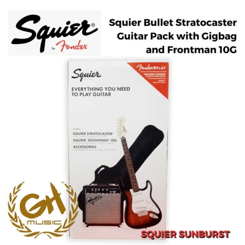 Jual Squier Sonic Stratocaster Guitar Pack W/gigbag & Frontman 10g