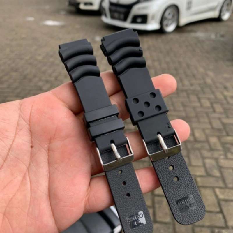 Jual Strap Tali Jam Seiko Hitam 20mm 22mm Rubber Strap Jam Karet