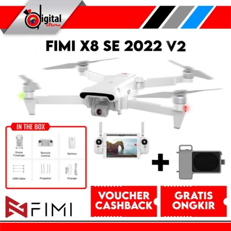 FIMI X8 SE 2022 V2 Drone GPS 10KM 4K 48MP 3 Axis Gimbal With Megaphone