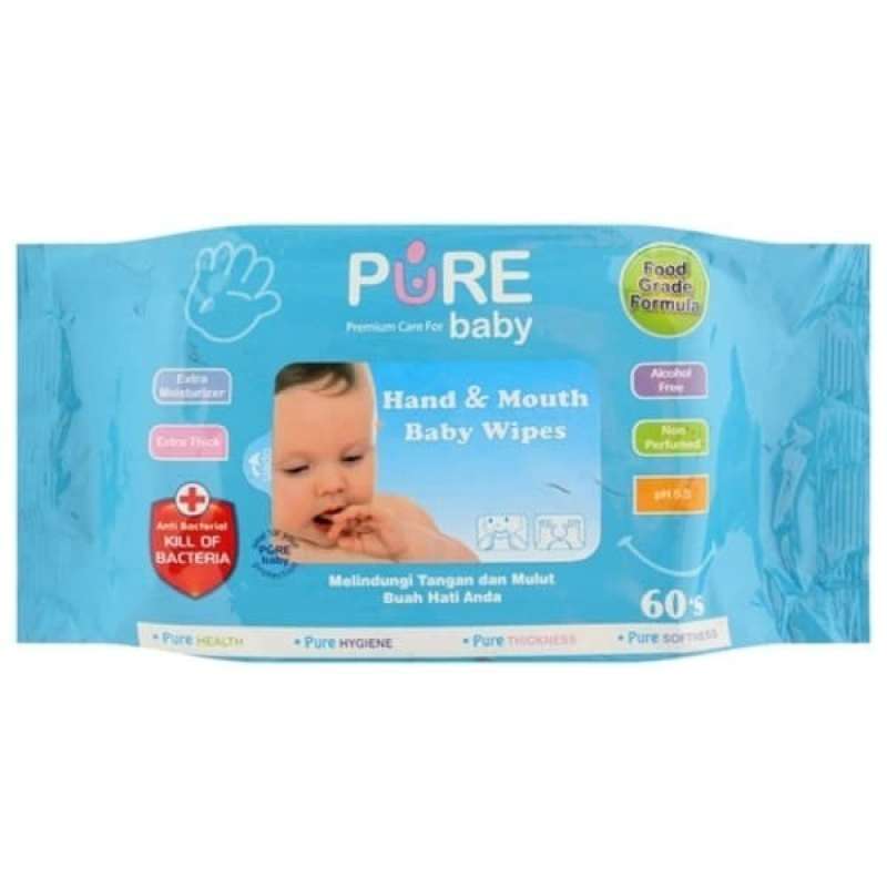 Promo Pure Baby Hand mouth Baby Wipes 60 s Tisu Basah Perawatan
