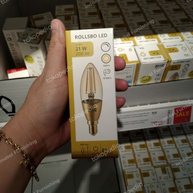 Promo Bola Lampu E14 200 Lumen Kaca Coklat Sinar Kuning Bulb Lamp