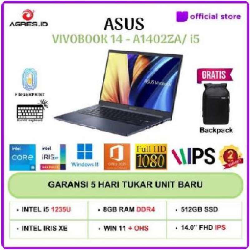 ASUS VivoBook 14 Medan dengan Layar 14 Inci dan Prosesor Intel Core i5, Ideal untuk Pelajar dan Pekerja yang Membutuhkan Kinerja Cepat dan Multitasking