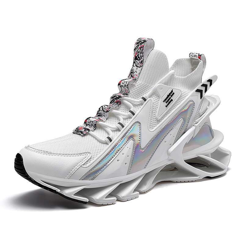 MIVASO Sepatu Olahraga Lari Premium Fashion Springblade Sneakers Pria  Import Casual Keren Running Anti Slip Lentur Sekolah Shoes 304 White 42