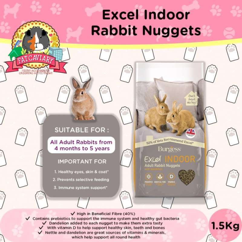 Promo BURGESS EXCEL INDOOR adult rabbit nuggets Diskon 33 di