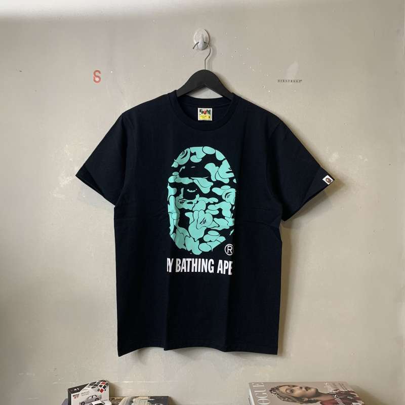 BAPE Tee Text Code Camo GID Big Logo Black 100 Authentic