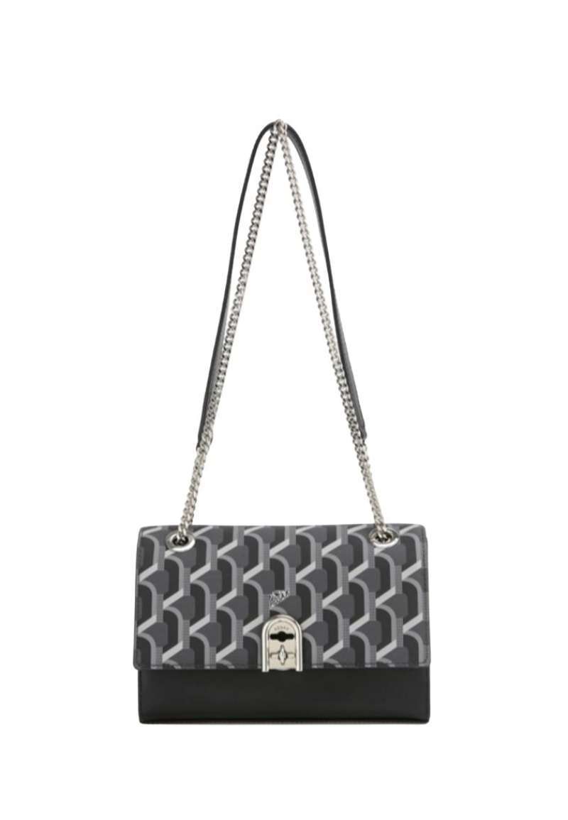 韓国大人気[rosa.K]AMELIE MONOGRAM SHOULDER SECRET BLACK_SM Promo Rosa.k Amelie Monogram Shoulder Secret Black Ss Diskon