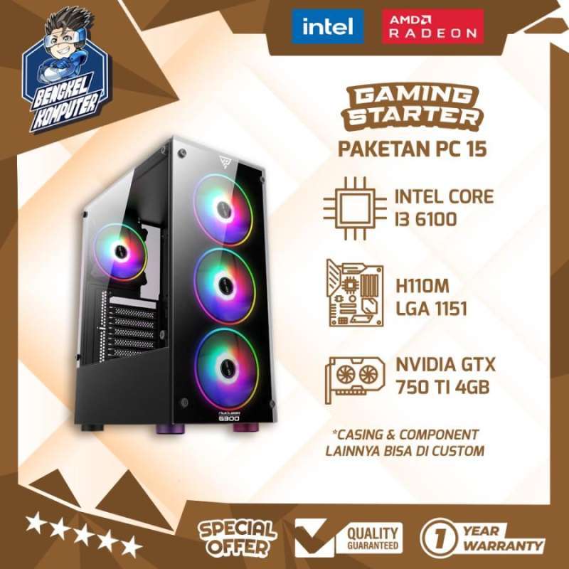 I3 6100 best sale gtx 750 ti