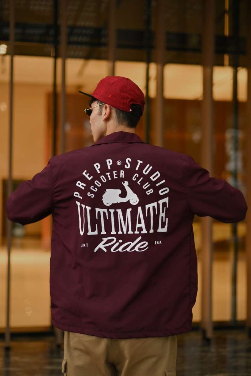 Maroon coach jacket store