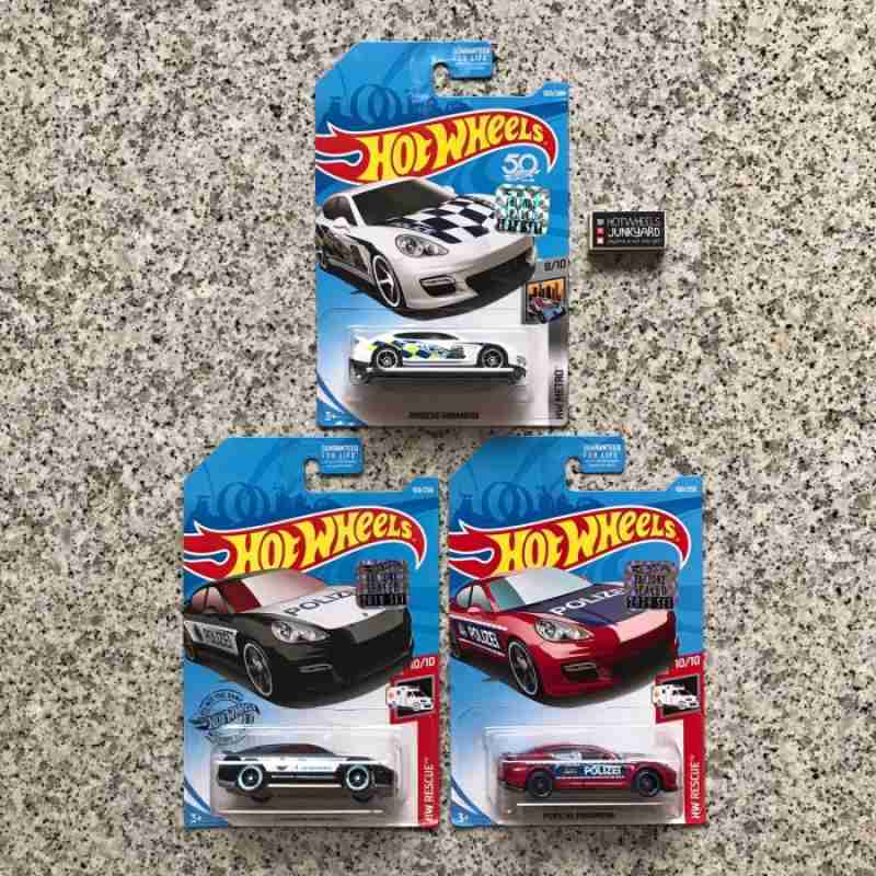 Promo PAKET HOT WHEELS PORSCHE PANAMERA POLICE FACTORY SEALED 3PCS