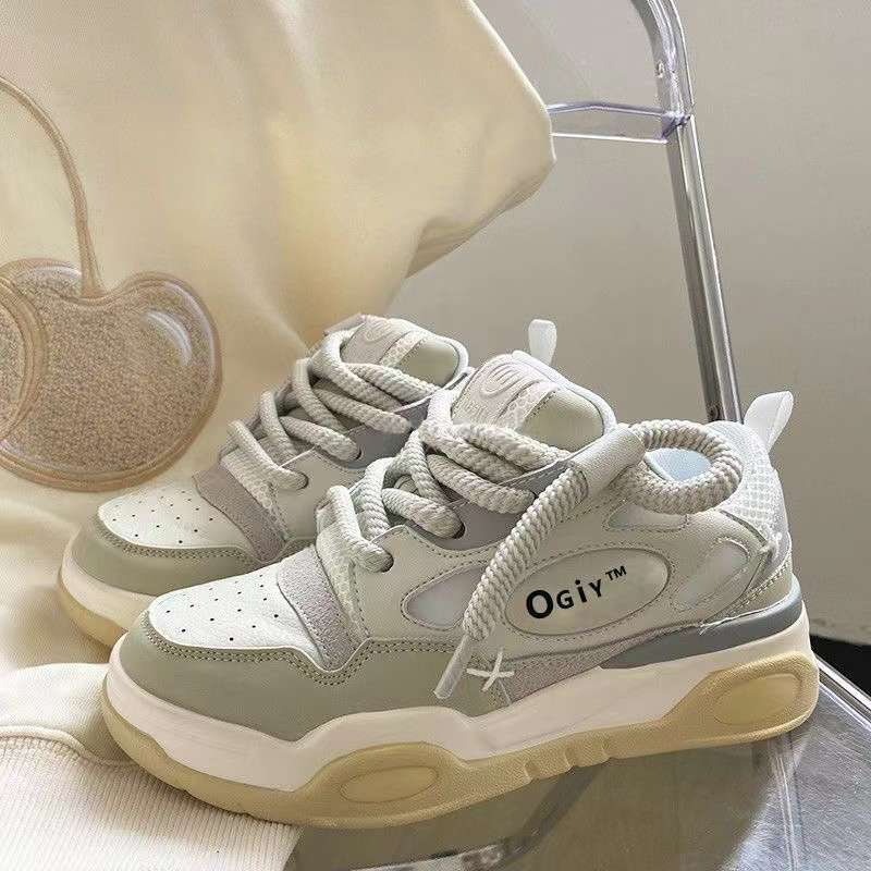 SEVEN DAY SEPATU SNEAKERS MODEL ROTI TALI RAMI WANITA KOREA STYLE KREM FQ 219
