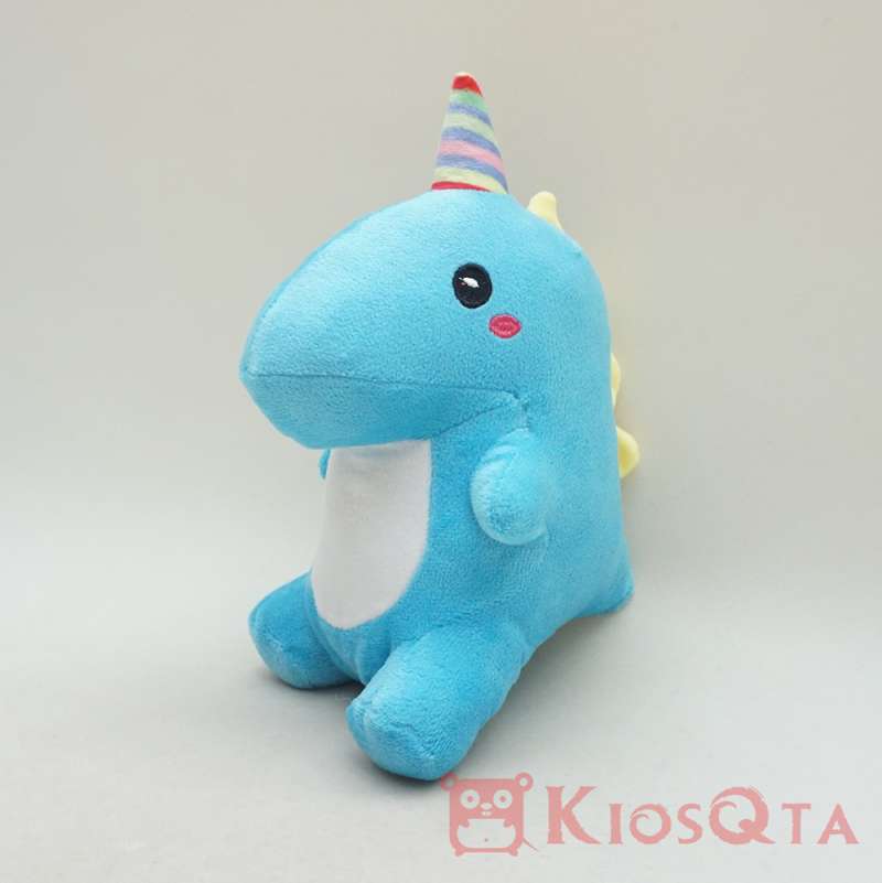 Jual Boneka Dinosaurus Cute Baby Dino Unicorn Sitting Biru Small - Main Image