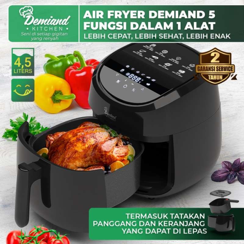Demiand Kitchen Air Fryer 5 In 1 4.5 L 8 Program Otomatis Promo