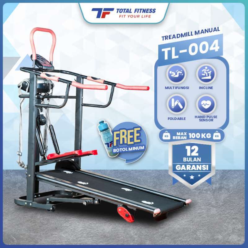 Promo Total Fitness Treadmill Manual 6 In 1 Multifungsi Tl 004Ag