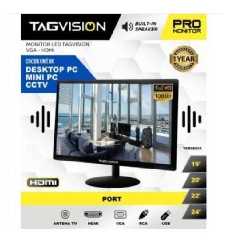 Promo Terbaik Led Monitor 19 Inch Hdmi Vga Untuk Cctv Dan Pc New