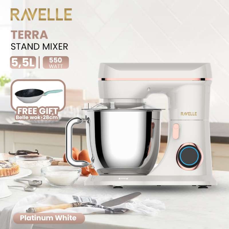 Ravelle Stand Mixer Standing Mixer Kapasitas 5,5L 5,5 L 5,5 Liter LOW WATT  Original GARANSI RESMI