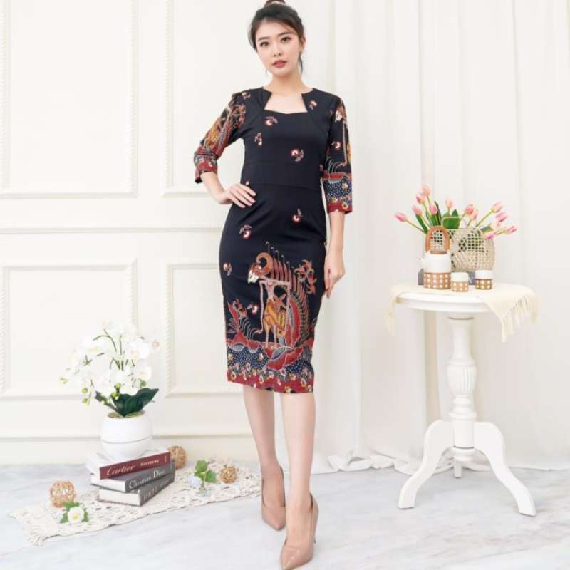 Midi dress batik outlet modern