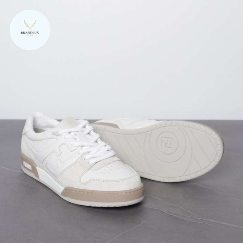 FENDI Logo Pattern Low Top Sneakers in White 100 Authentic