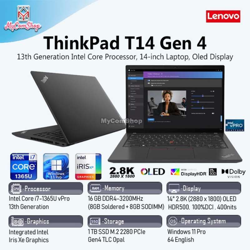 LENOVO THINKPAD T14 GEN i7-1365U 16GB RAM 1TB SSD IRIS XE 14