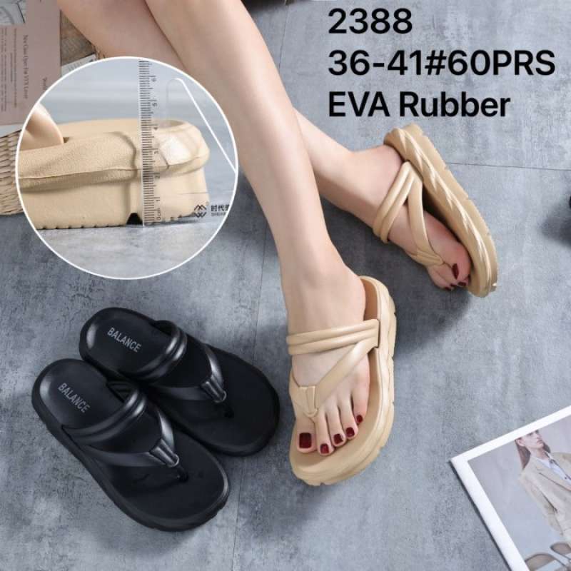 Sandal Jepit Slipper Wedges Wanita Jelly Non Slip Empuk Balance 2388