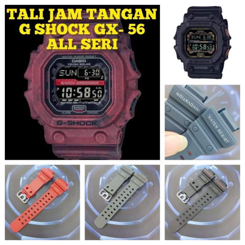 Jual TERLARIS TALI KARET JAM TANGAN CASIO G SHOCK GX 56BB Warna
