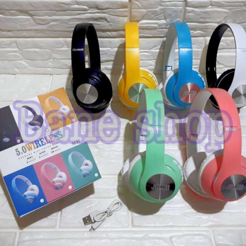 HEADSET HEADPHONE BLUETOOTH BANDO JBL MACARON YOUNG BASS SERI 66BT XIONSTORE