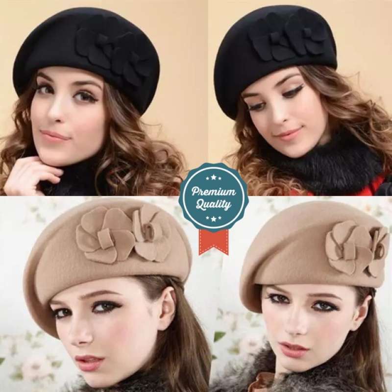Promo Verish Beret Hat Winter Fashion Pramugari Stewardess Wanita