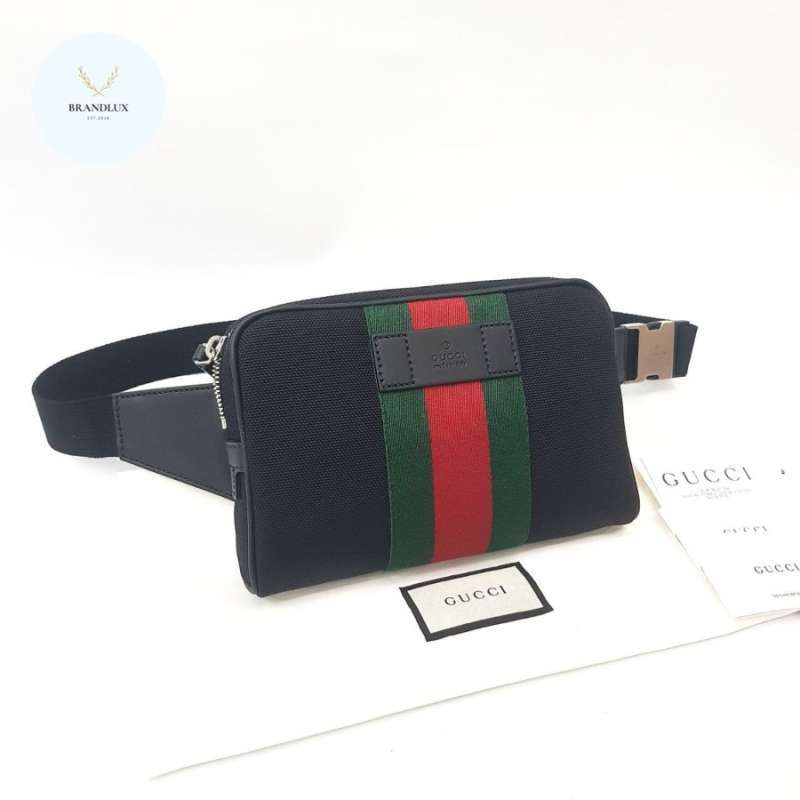 GUCCI Beltbag Bumbag Waistbag canvas techno Black 100 Authentic