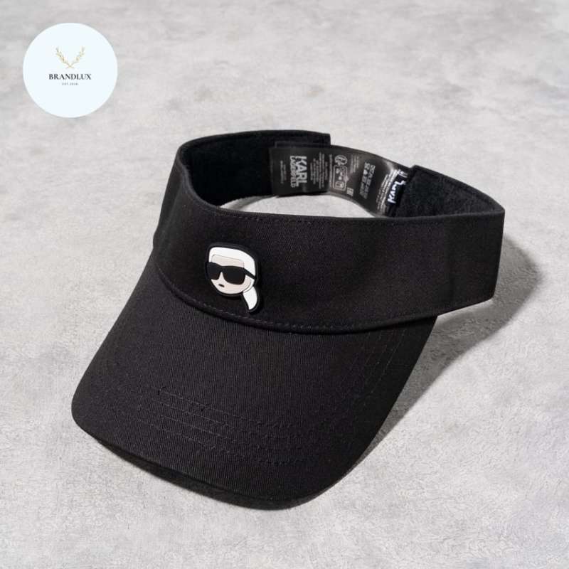 KARL LAGERFELD Black Visor Authentic 100% Karl Lagerfeld Unisex Baseball Cap, Adjustable One Size  main image 4