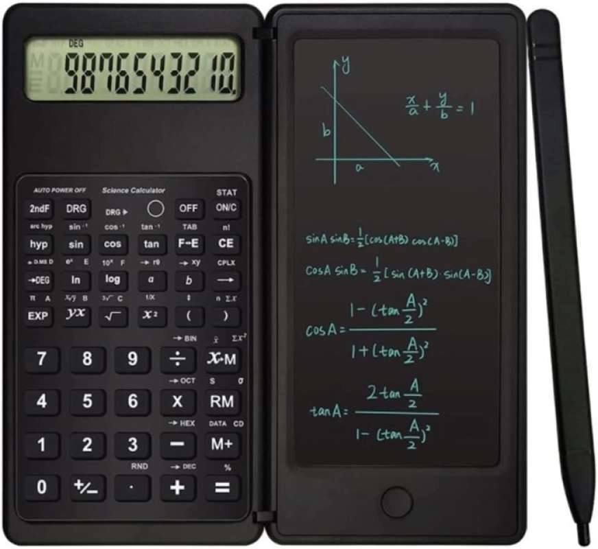 Kalkulator Lipat Calculator ilmiah Scientific E Writer LCD Note Pen S9